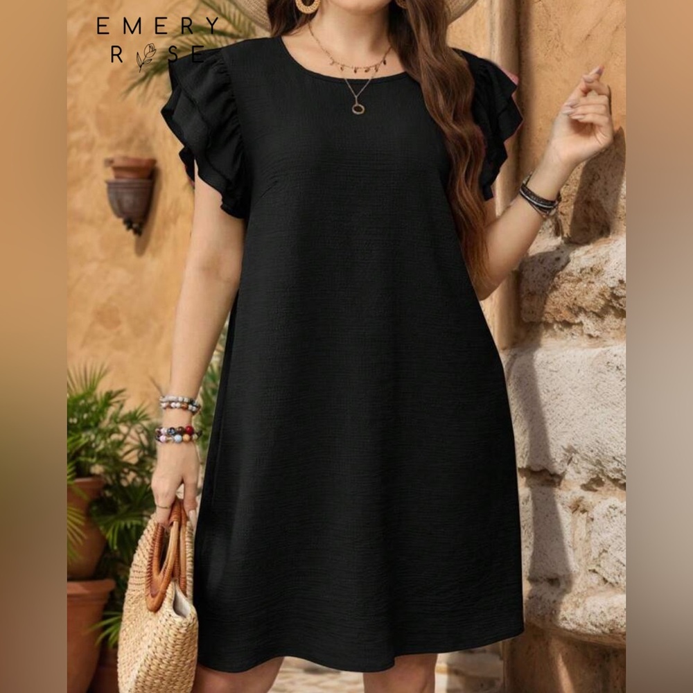 Black Flutter Sleeve Sundress